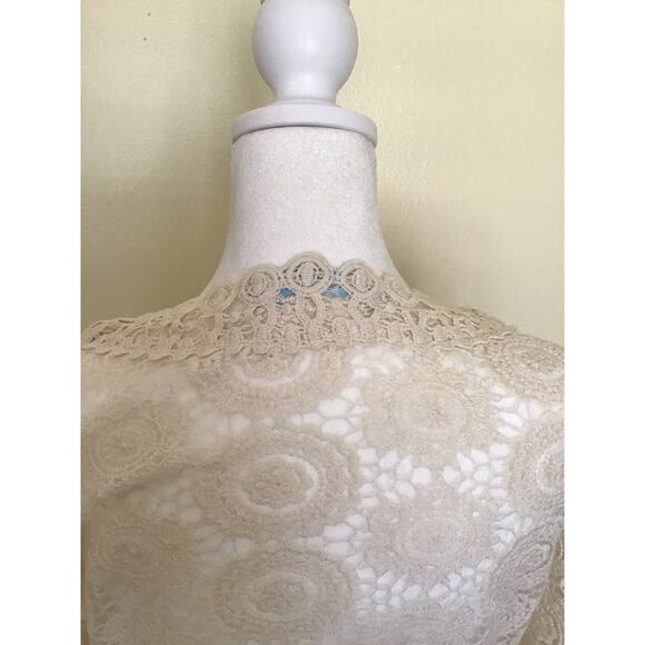 Solitaire Swim Cover Up Lace Cream Beige Lace Cover Up Size M - Picture 13 of 16